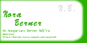 nora berner business card